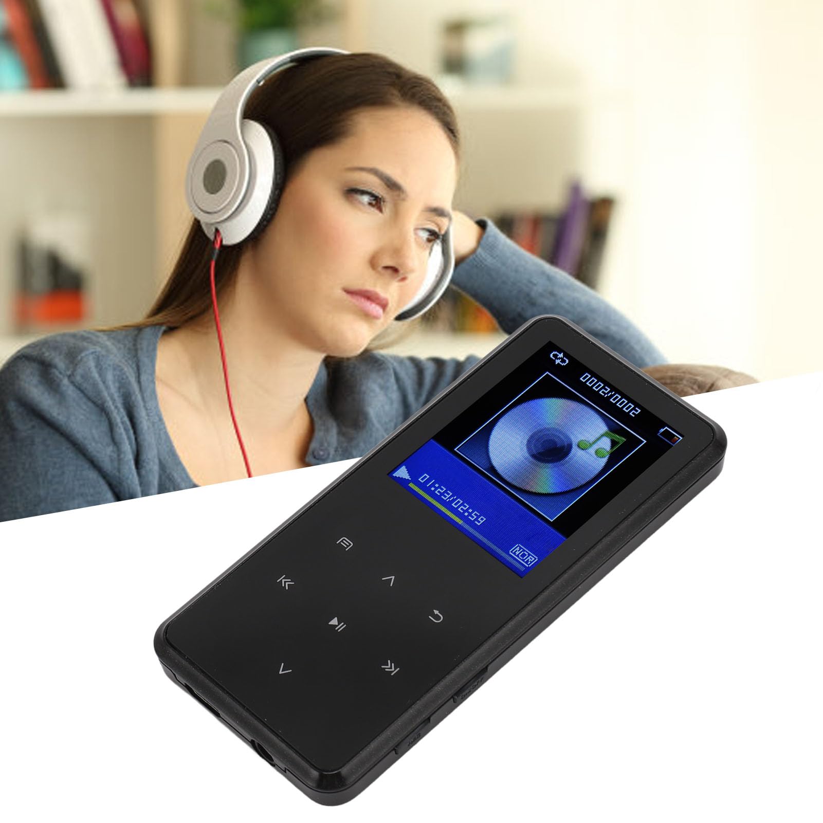 Dispositivo di registrazione a rilevamento vocale, lettore MP3, lettore musicale wireless con suono surround 3D HiFi, lettore di e-book e riproduzione video per l’intrattenimento (32G)