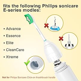 Aoremon Replacement Toothbrush Heads for Philips Sonicare E-Series Essence HX7022/66 and other Screw-on Electric Toothbrush Model, 6 Pack