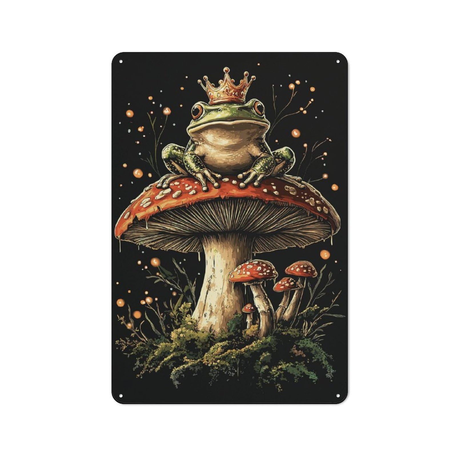 Junmoney Goblincore - Frog Kind On 30X20cm Rustic Metal Sign With For Hobby Room Or Studio, Metal Sign Decor For Hobby Rooms And Studios