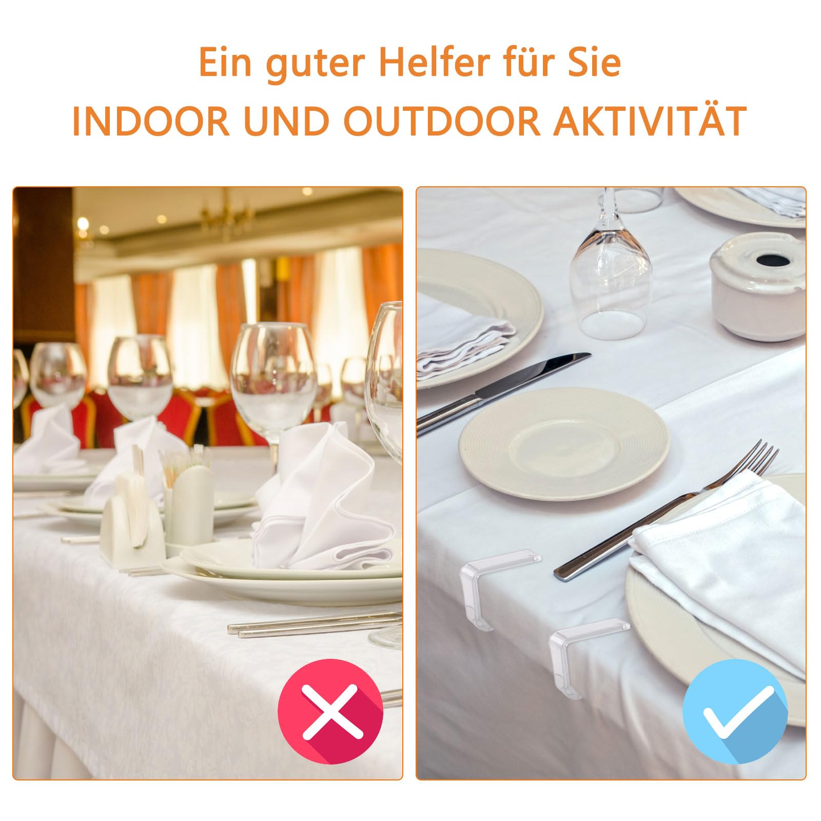 Mollette Per Tovaglia - 24 Pezzi In Plastica Trasparente Per Esterni