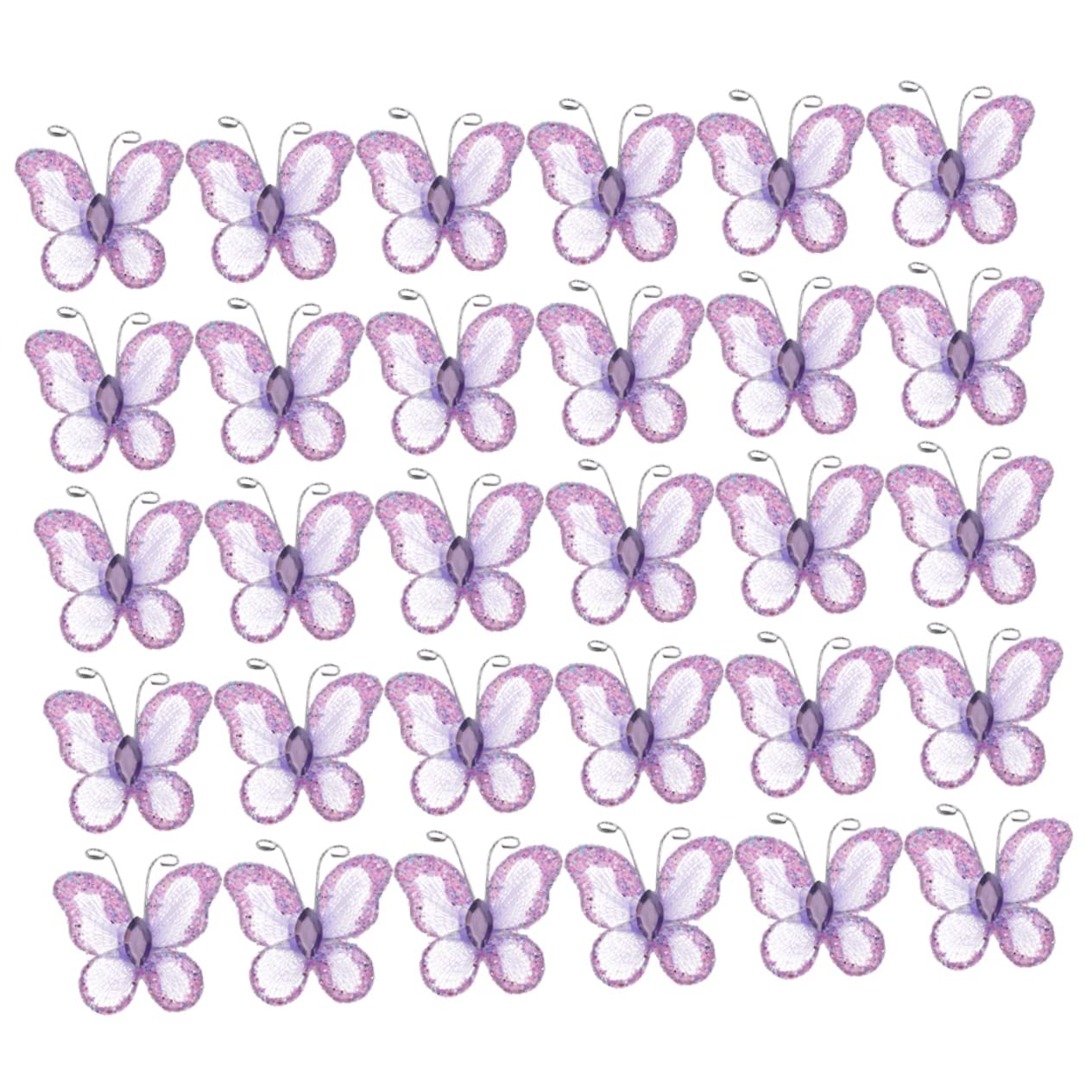 Housoutil 5 Sets Schmetterlings-wandkunst Metalldraht- Schmetterlings-tischdekoration Für Geburtstag 60 Stück * 5