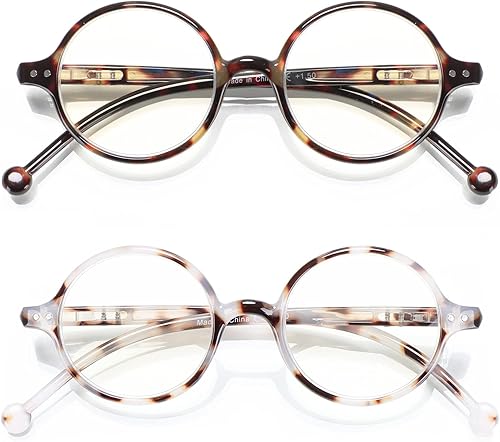 Gafas de lectura redondas para mujeres y hombres, con bloqueo de luz azul, para lectores circulares, unisex, ultraligeros, lentes de tramposos