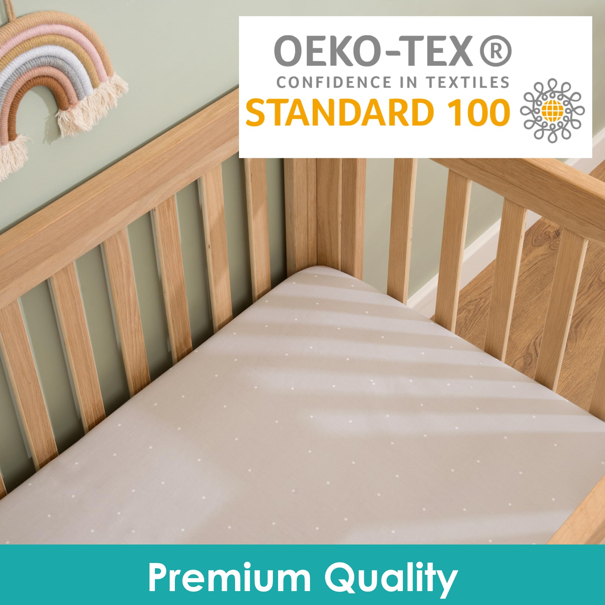 Clair de Lune Jungle Dream 2 Pack Fitted Cot Bed Sheets - 140 x 70 cm - 5