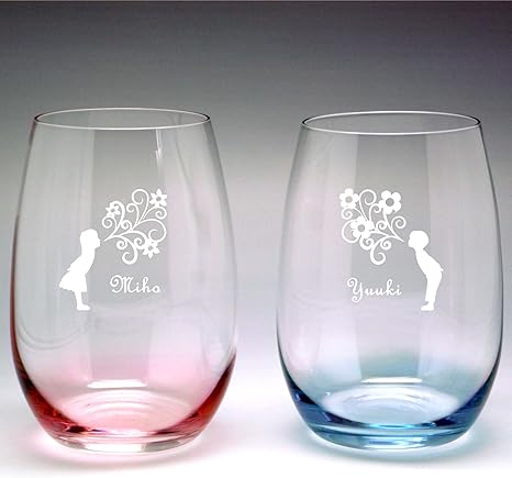 Amazon 名入れギフト 名前入りグラスペアセット ドイツstolzle シュトルツル 社 グラデートカラータンブラー カップル 1 タンブラーグラス オンライン通販