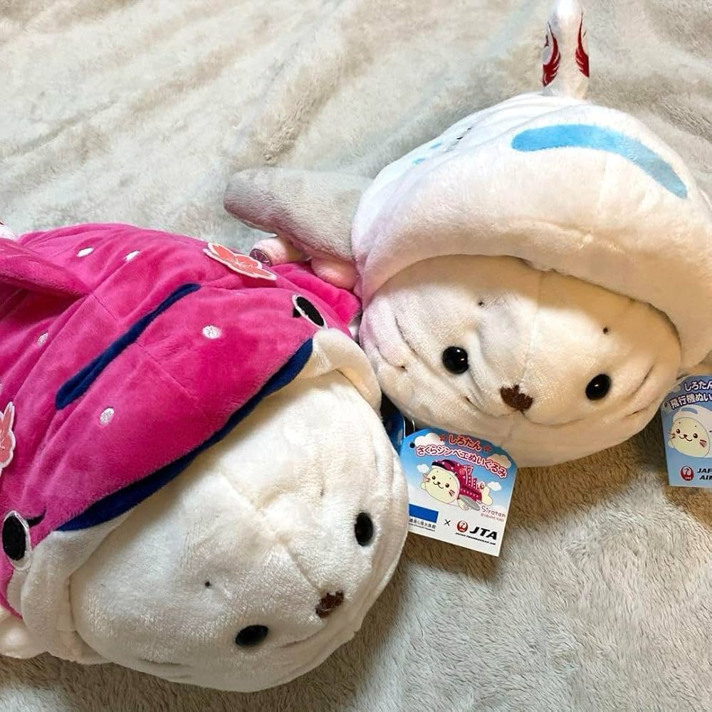JAL しろたん ぬいぐるみセット Amazon.co.jp: しろたん3体セットぬいぐるみ（中）マスコットJAL