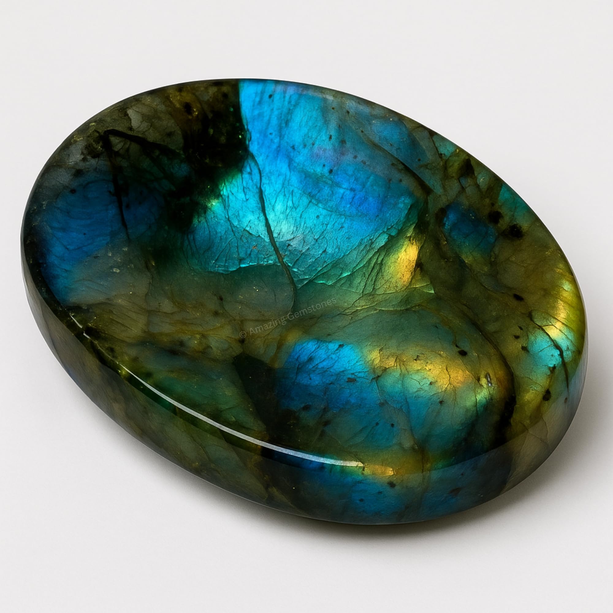 Labradorite Crystal Worry Stones for Anxiety, 1.5" Inches Healing Crystal