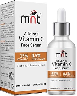 MNT 15% Vitamin C Face Serum with 0.5% Ferulic Acid for Glowing Skin I Brightens & Illuminates Skin I For Men & Women I 30 ml