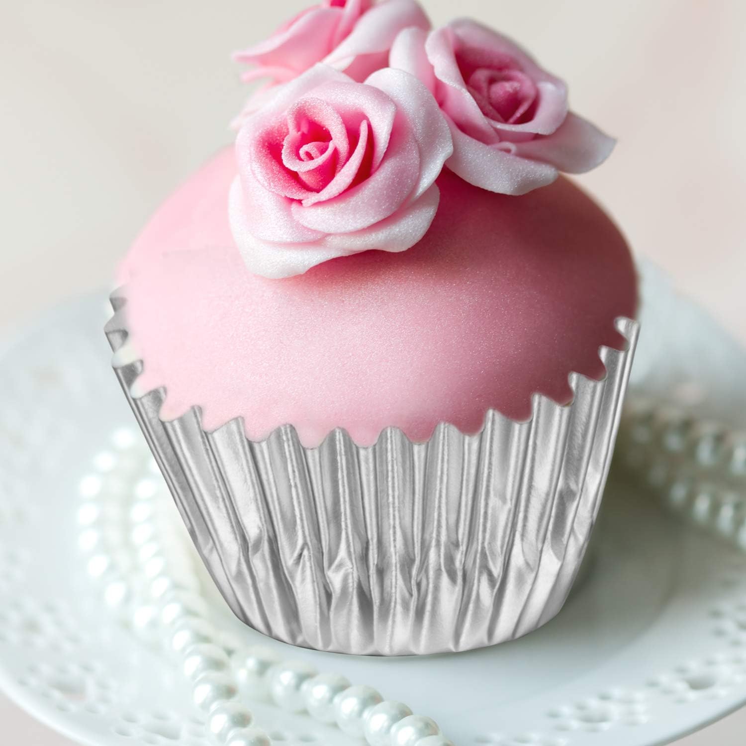 400 Pieces Mini Foil Cupcake Liners, Metallic Baking Cups,