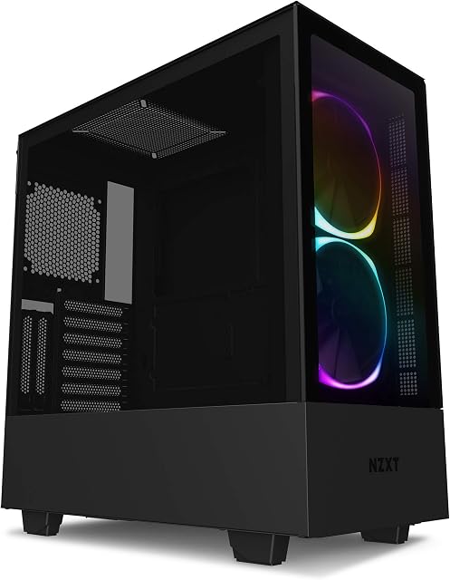 NZXT H510 Elite, Premium Mid-Tower ATX Case PC Gaming Case, Dual-Tempered Glass Panel, Front I/O USB Type-C Port, Vertical GPU Mount, Integrated RGB Lighting, Water-Cooling Ready, Black