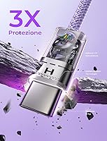 Vista 5 de LISEN Cable USB C, paquete de 5 [3.3/3.3/6.6/6.6/10 pies] USBC a USBC cable de carga para iPhone 16e 15 Pro Max, cable de 60 W (3.1 A) C a C