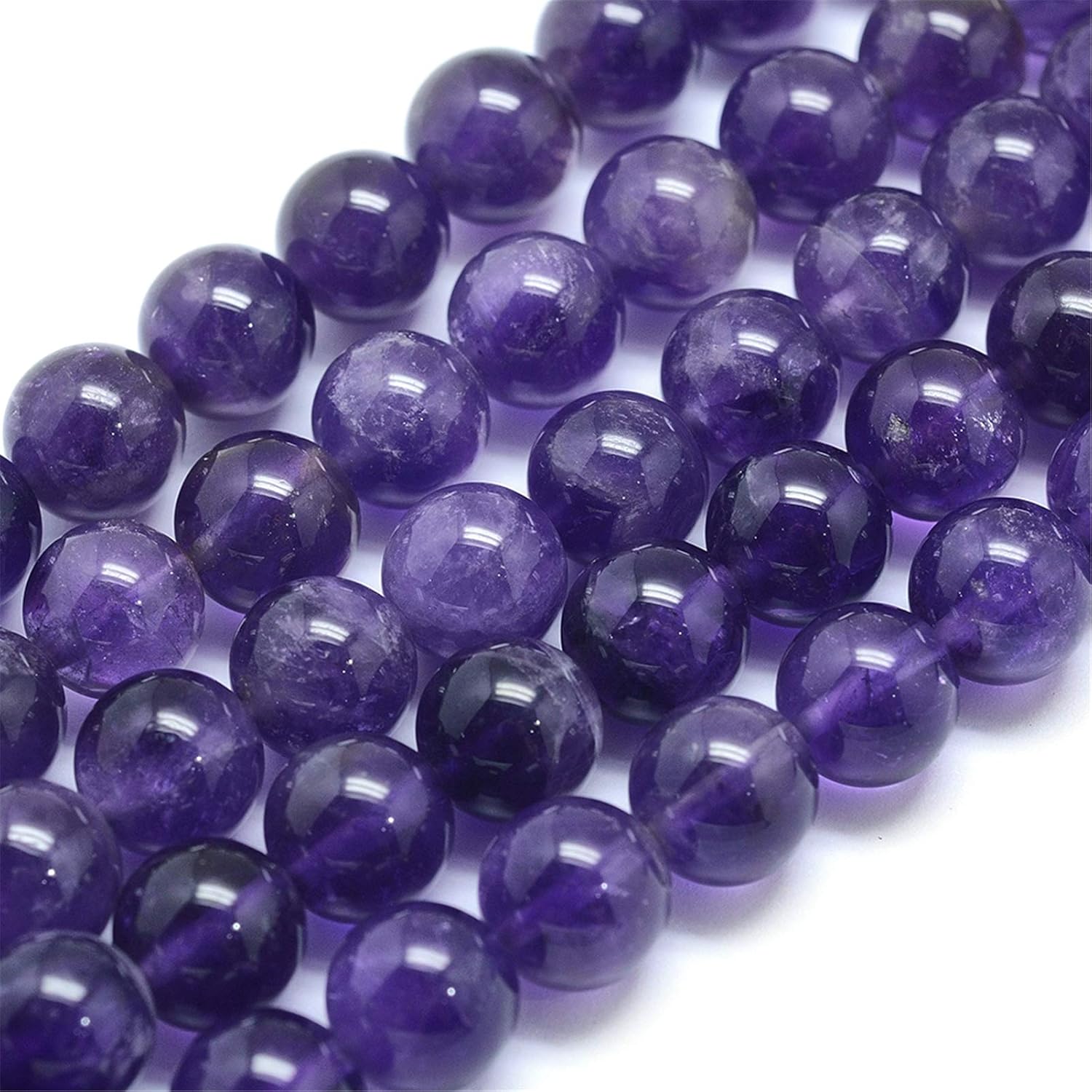 Craftdady 135pcs 8mm Natural Amethyst Beads Gemstone Round Loose Beads Smooth Polished Stone Spacer Beads for Craft Jewelry Bracelet Necklace Earring Making
