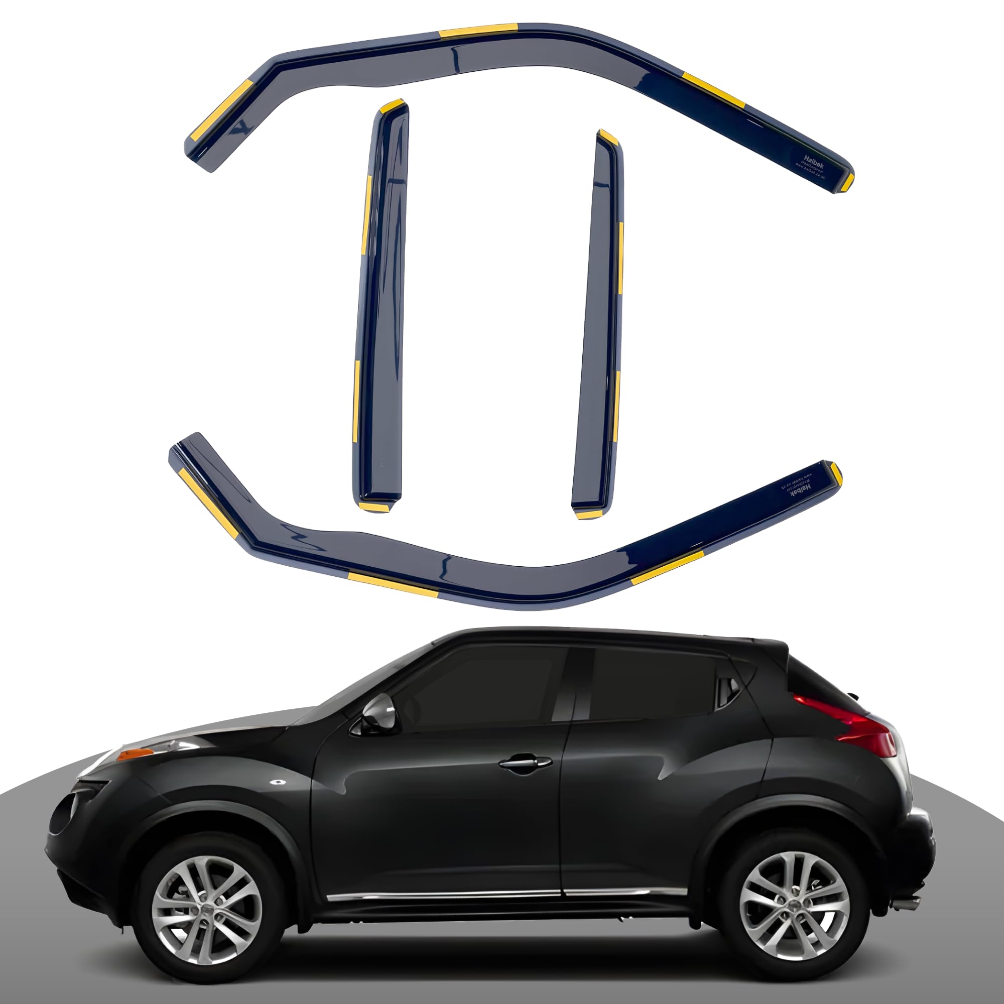 Wind Deflectors Set Compatible With Nissan Juke 2012-2019 5 Doors 4pc in Channel Fitment