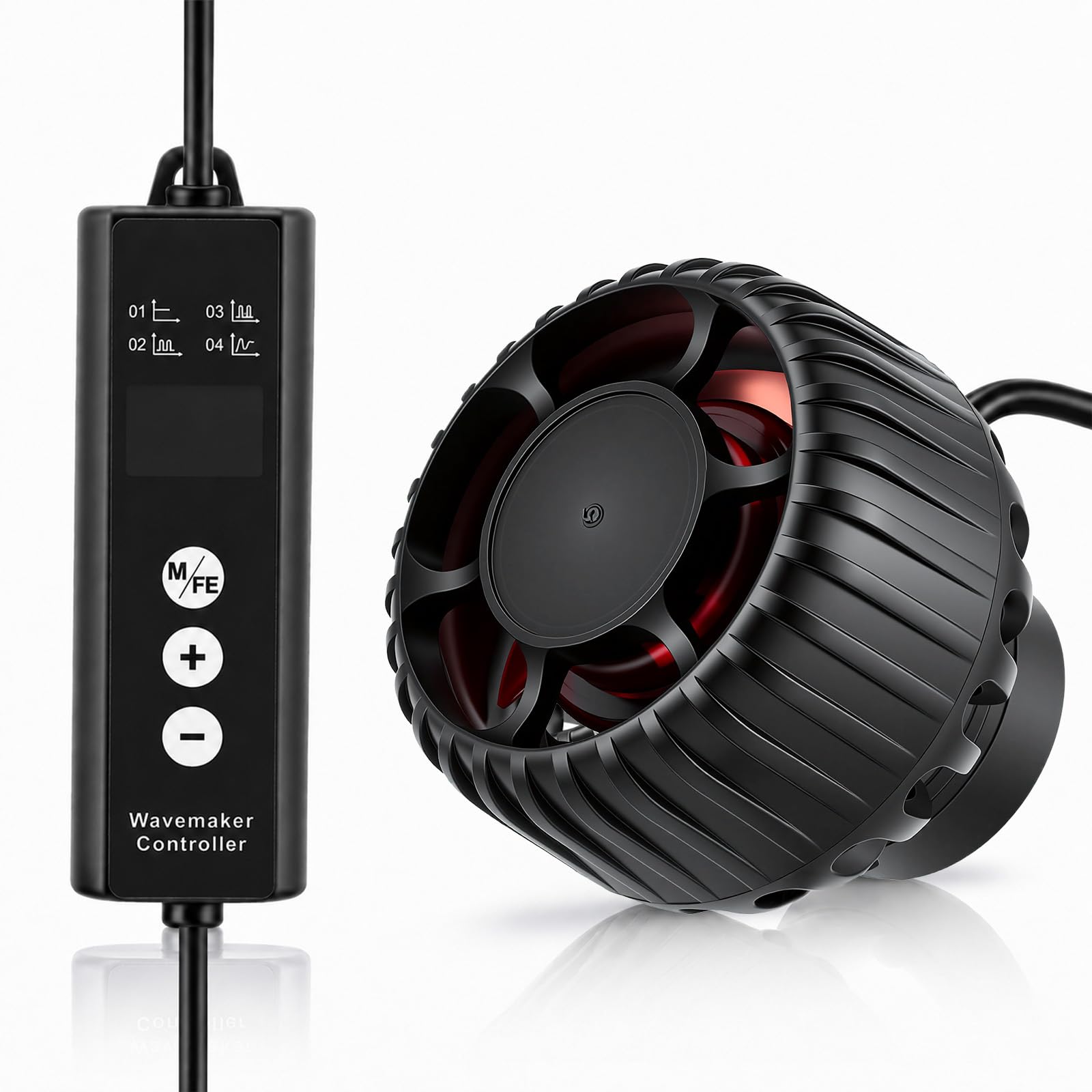 Mini Pompe de Brassage Aquarium 6W, Wave Maker Aquarium Magnétique DC | 3000L/h & 10 Vitesses, Pompe de Circulation avec 4 Modes pour Aquariums 15-189L, pour l'eau Douce et Salée