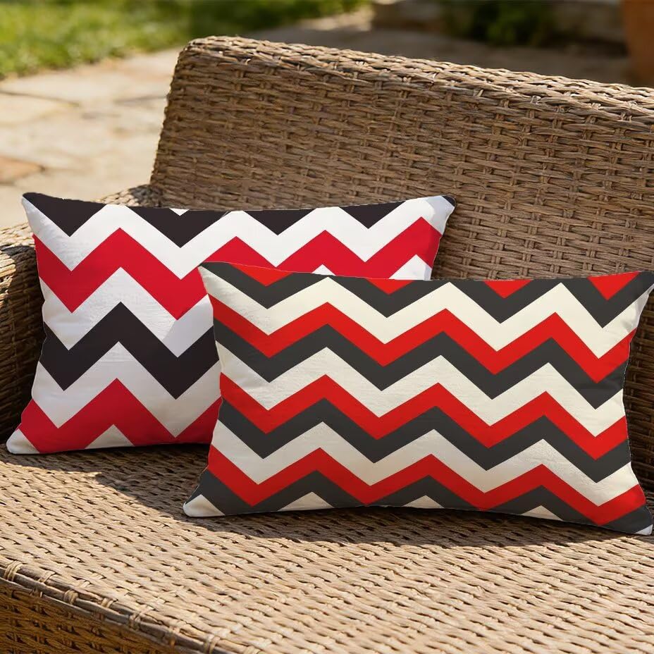 Coussin extérieur imperméable 80x100 rouge lin pour canapé de patio