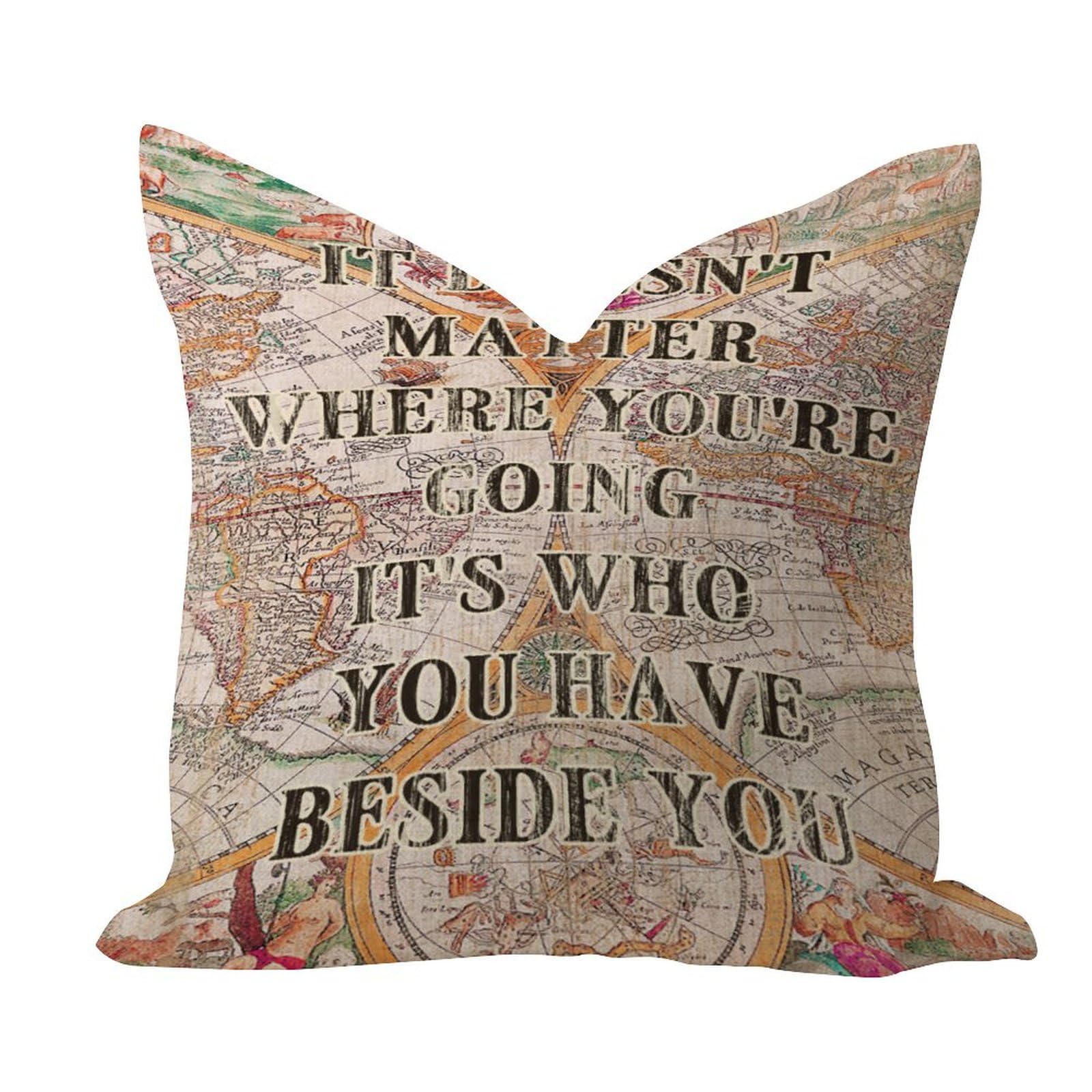 Federa Cuscino Decorativa 45x45 Cm – The Mountains Are Calling – Stampa Outdoor In Cotone E Lino - 4