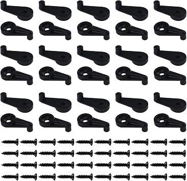 INCREWAY 70PCS Window Screen Clips, Storm Window Retainer Clips, Black Fasteners with Screws for Windows Doors Cabinets, Hardware Accessories for Fixing Windows