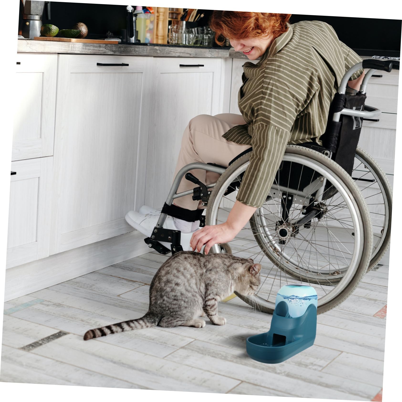 minkissy Comedero Bebedero Automático para Mascotas y Gatos, Dispensador de Agua 3.8l, Plástico Desmontable Fácil de Limpiar, Verde, Hogar