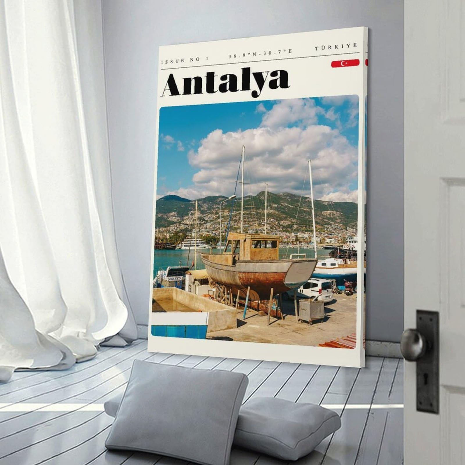Junmoney Antalya Turkey Travel Art Wall Art Print, 24x36inch(60x90cm), for Workspace Walls, Study Corners Or Bedrooms, A Smart Decor Choice for Study Walls
