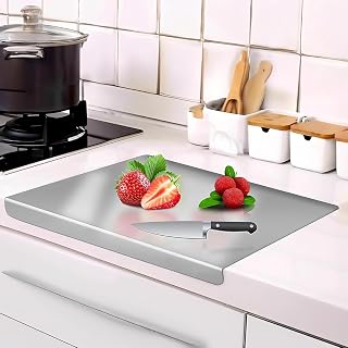 Homeor Large 304 Stainless Steel Cutting Board for Kitchen - Premium Vegetable and Fruit Cutter, Heavy-Duty Metal Chopping... Price In India