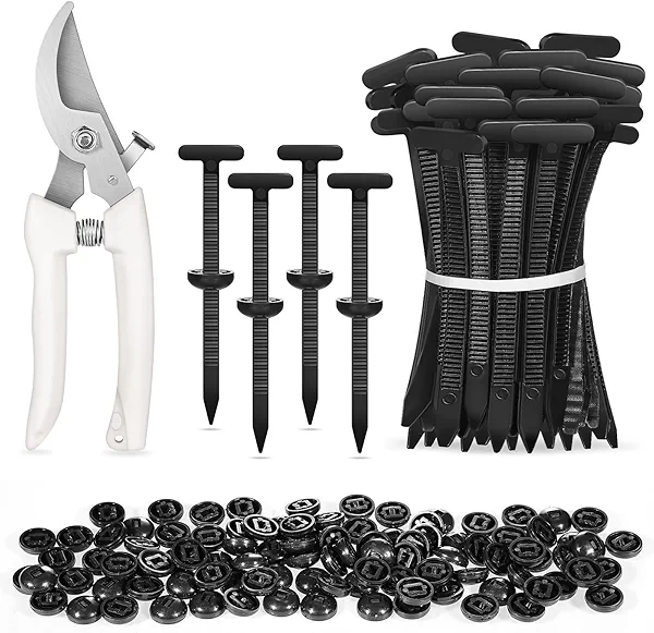 100 Pcs Nylon Universal Cable Tie Buckle Zip Ties with Button Design Plastic Cable Ties Fasteners UV Resistant Zipties with a Scissor for Car Daily Repair (Black)