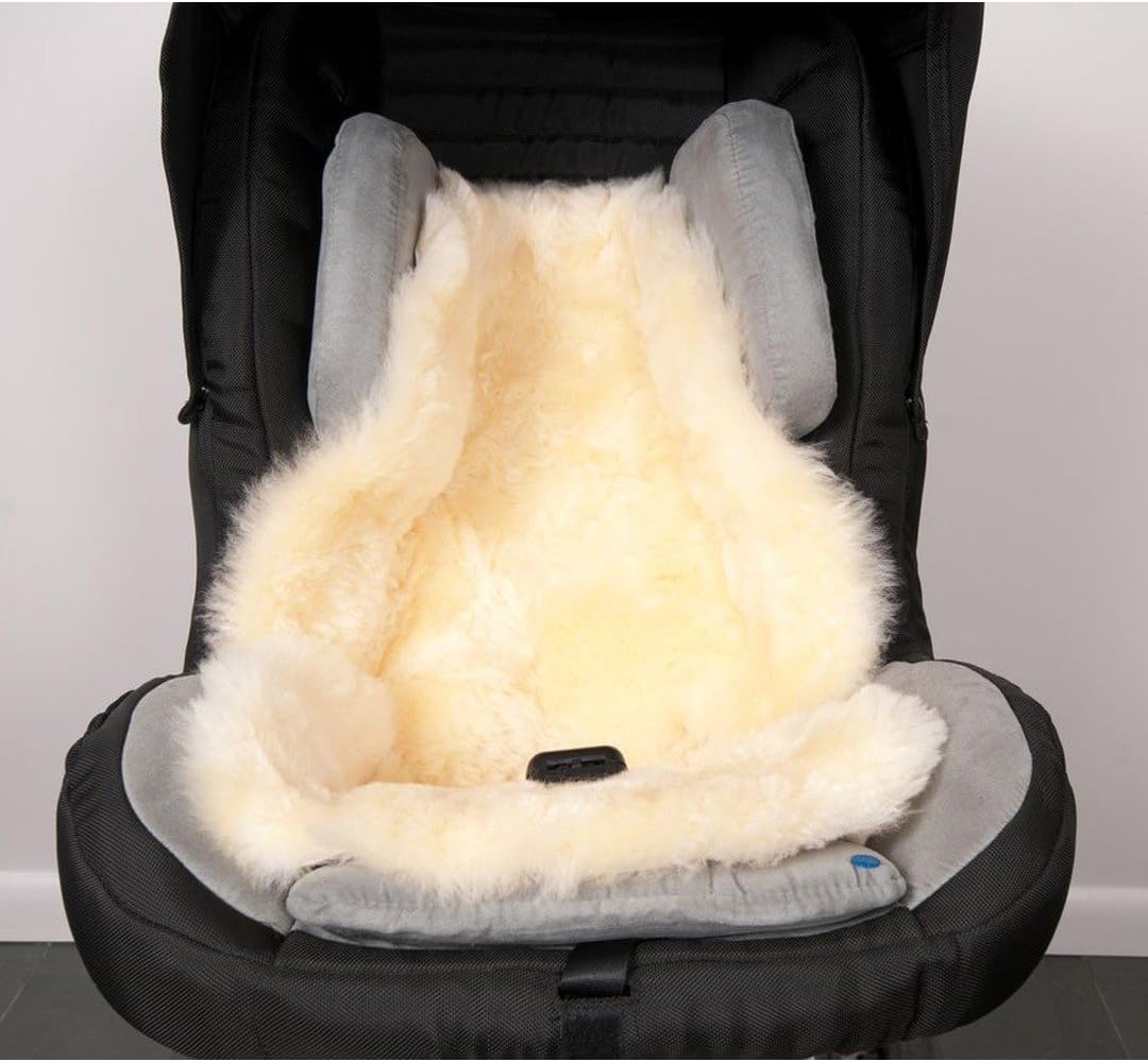 New Zealand Baby Lambskin Stroller or Car Seat Fleece - Universal Fit - Natural