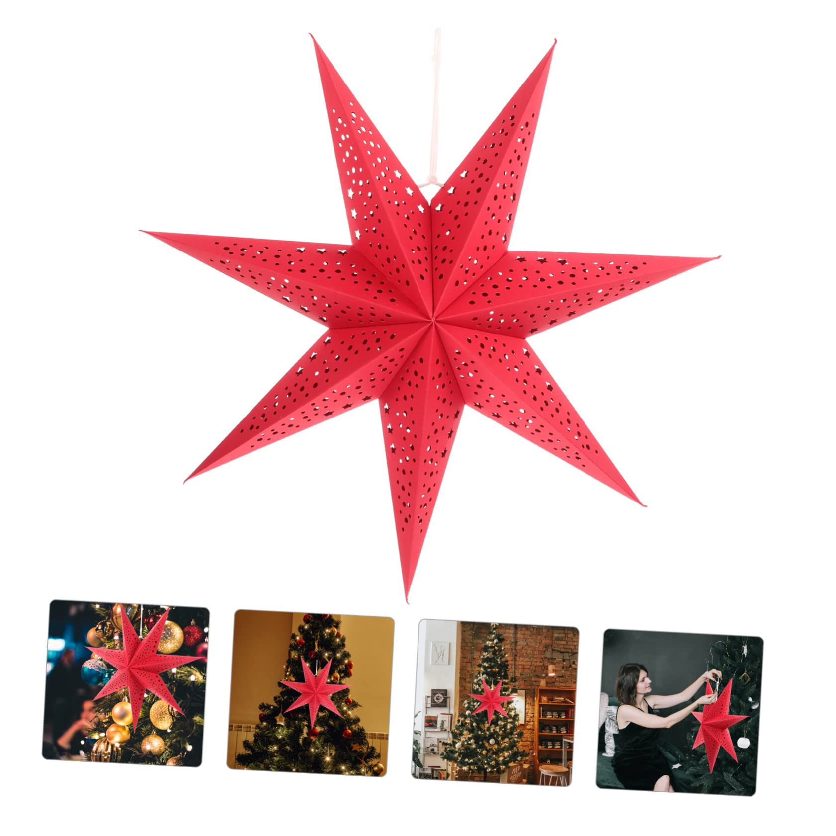 Uonlytech 9pièces Abat-jours Étoile Pour Noël Suspension Lumineuse Créative Étoile Décoration De Plafond Élégante