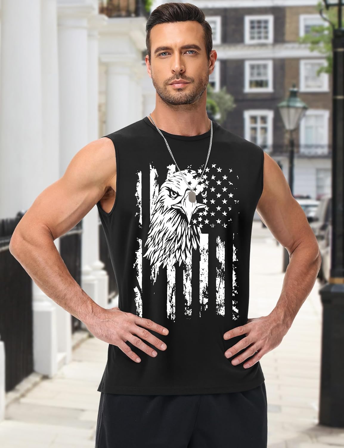 4th of July Shirts for Men Muscle Tank Tops Sleeveless Graphic American Flag Beach Hawaiian T-Shirts M-3XL - Image 4