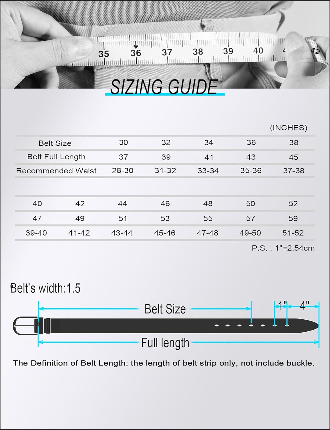 WOLFANT 1.5" Top Full Grain Leather Belt for Men in Gift Box,100% Italian Real Solid Leather - Image 6