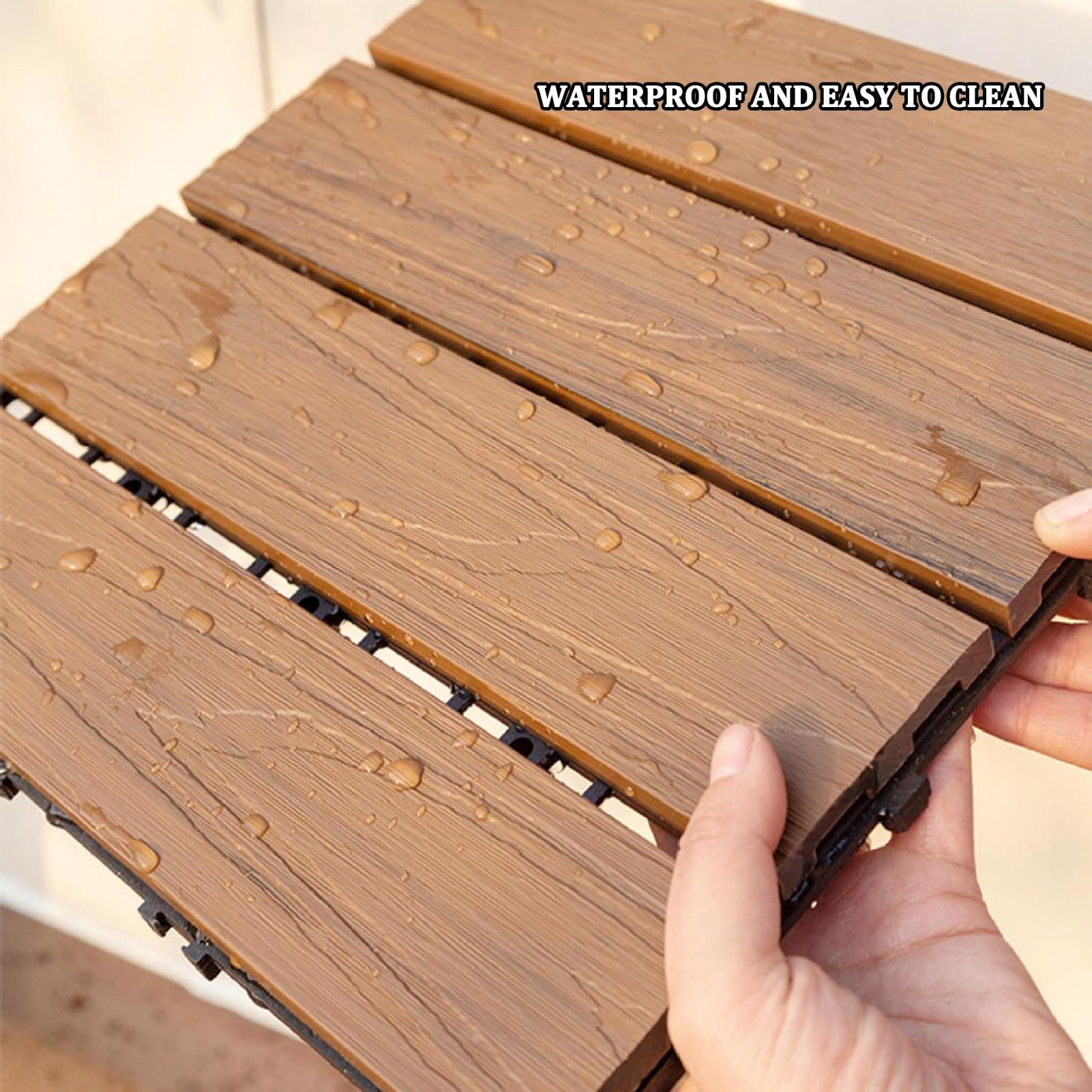 Baldosas de cubierta entrelazadas madera maciza acacia