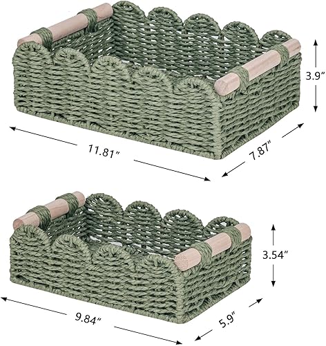 Miniatura 3 de CubesLand Cestas decorativas de borde festoneado para el hogar, sala de estar, cesta de almacenamiento de papel higiénico para sobre estante de