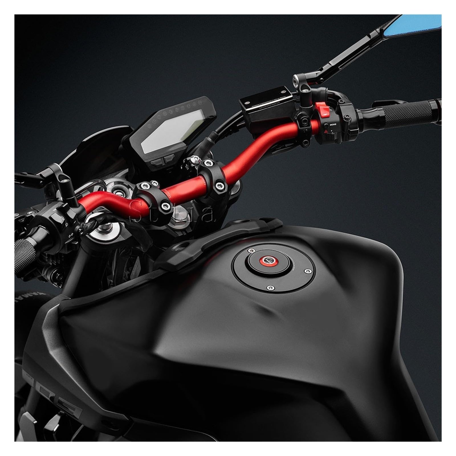 Nowy MT-09 czapka motocyklowa korki wlewu paliwa gazowego pokrywa pasuje do Yamaha MT 09 TRACER 2013-2017 MT09 korek wlewu paliwa Śruba(Black-Red)
