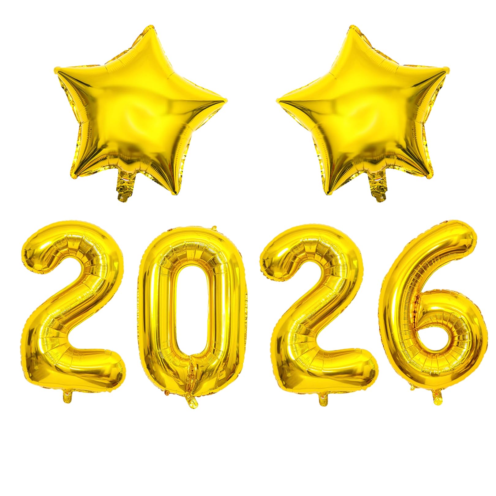 Silvesterdeko 2026 2026 Happy New Year Folienballon – Gold-silberner Deko-Ballon Für Silvesterparty, Neujahrsdekoration Und Girlanden – 16 Zoll, Wiederverwendbar (Helium Geeignet)