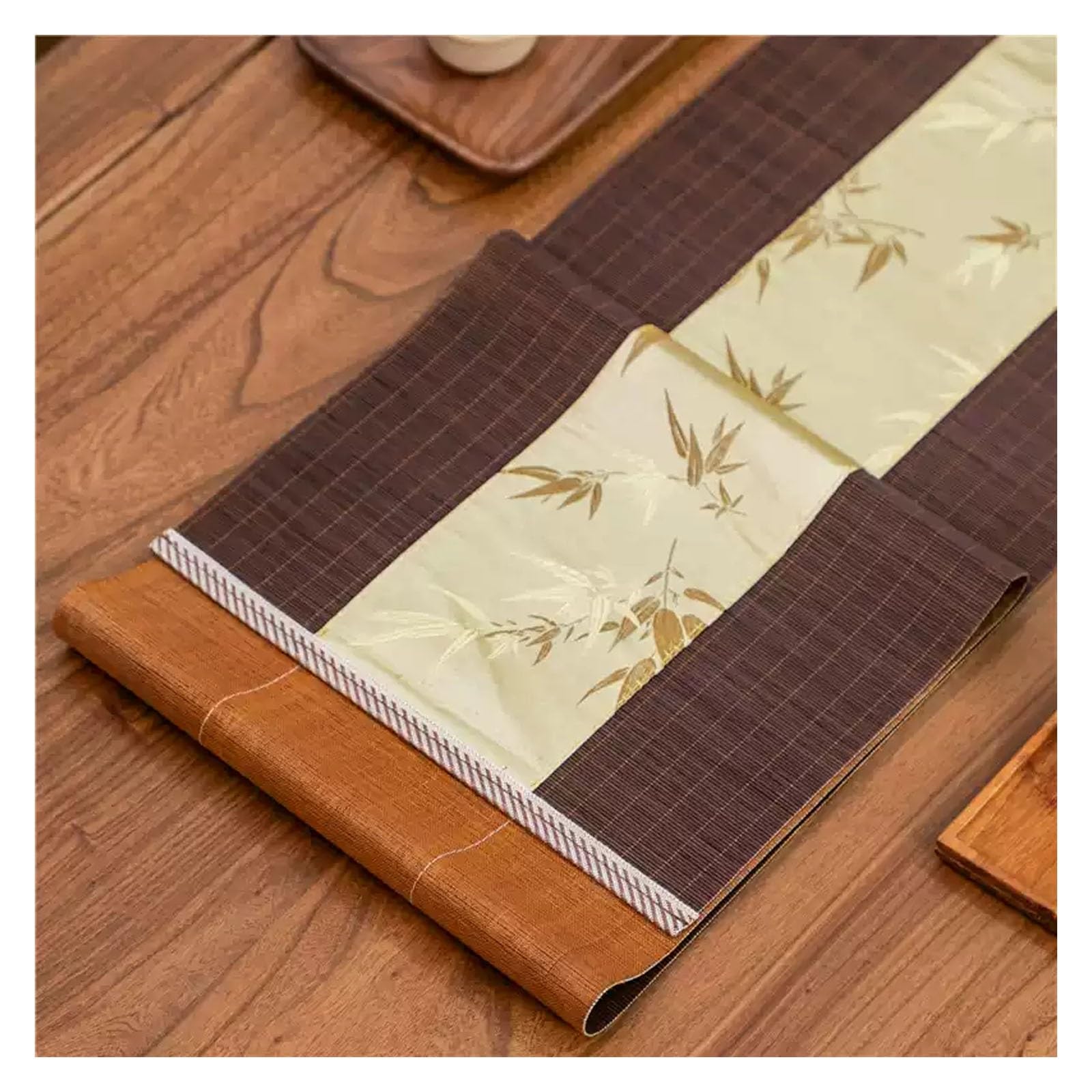 Tapis de table en bambou jaune style japonais, nappe cuisine lavable