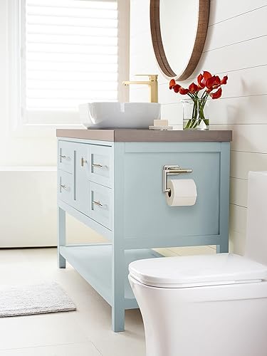 Vista 92 de Amerock BH26615PNBBZ Toallero de níquel pulido/champán dorado Toallero de 24 pulgadas (24.016 in) Esquire Toallero de baño Accesorios