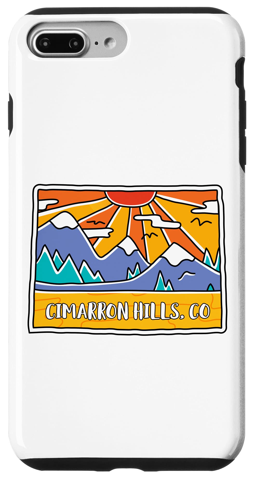 iPhone 7 Plus/8 Plus Cimarron Hills, CO Colorado Mountains Outdoor art retro suns Case