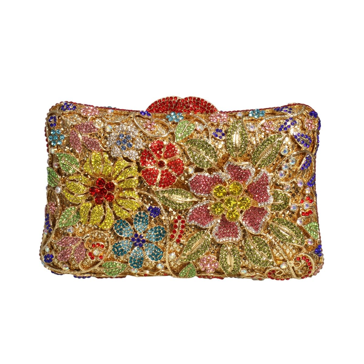 Tasysain Women Rhinestone Floral Handbag Shiny Diamond Flower Purse Luxury Fairy Crossbody Bag for Wedding Banquet Party