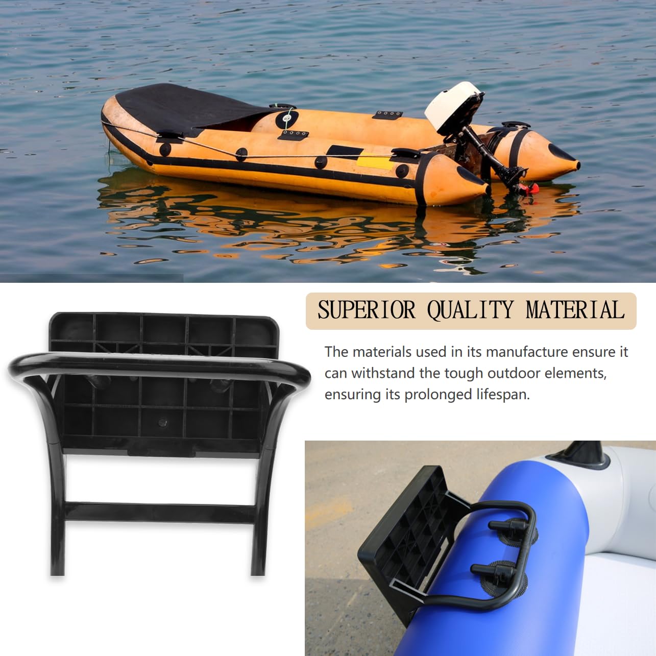 Schlauchboot Motorhalterung und Anglerkajak Motorhalterung für Schlauchboote und Fischerboote - Externe Universal Motorhalterung mit Installationszubehör