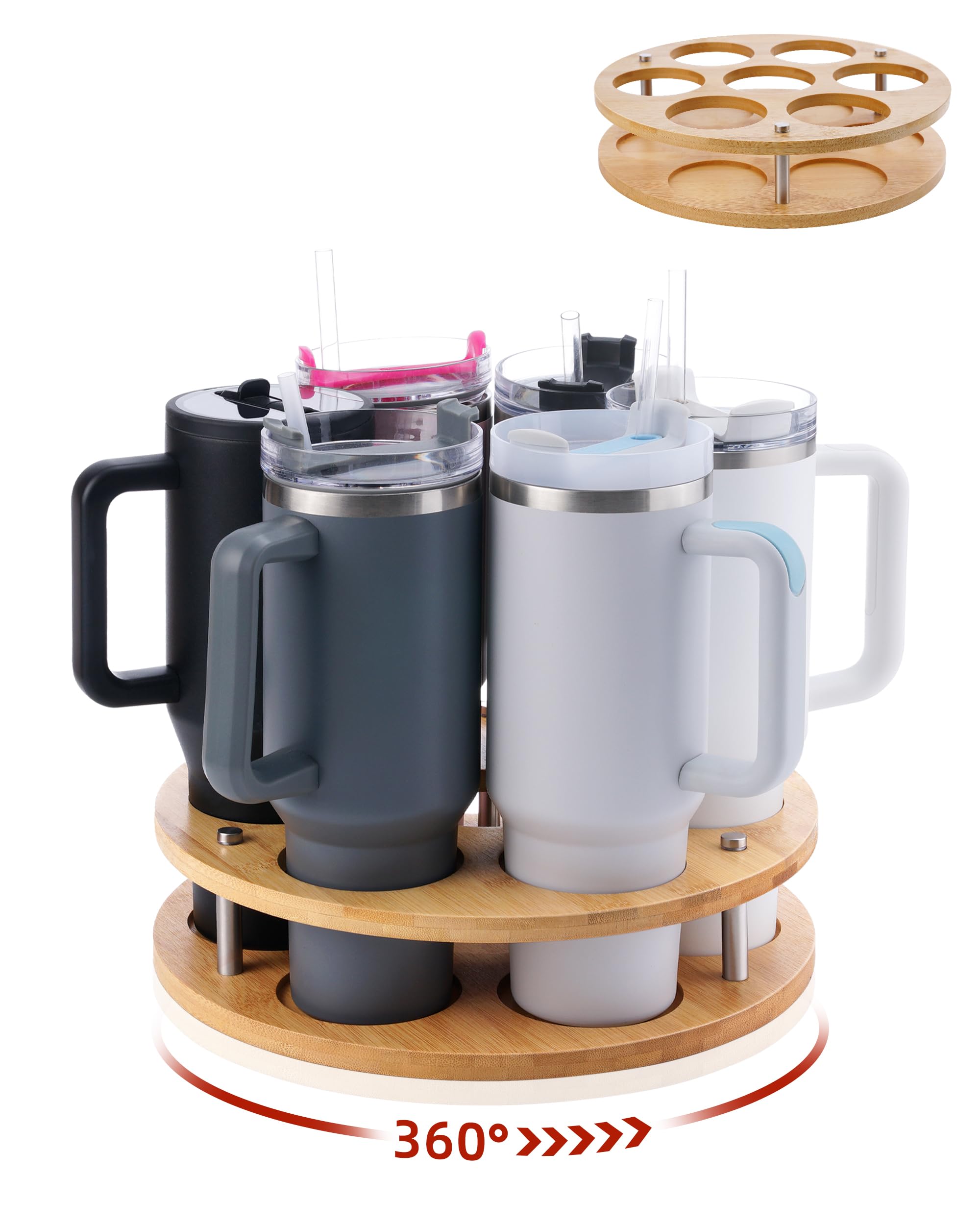 Amazon.com - Rotating Wood Tumbler Organizer, 30 oz 40 oz Spinning
