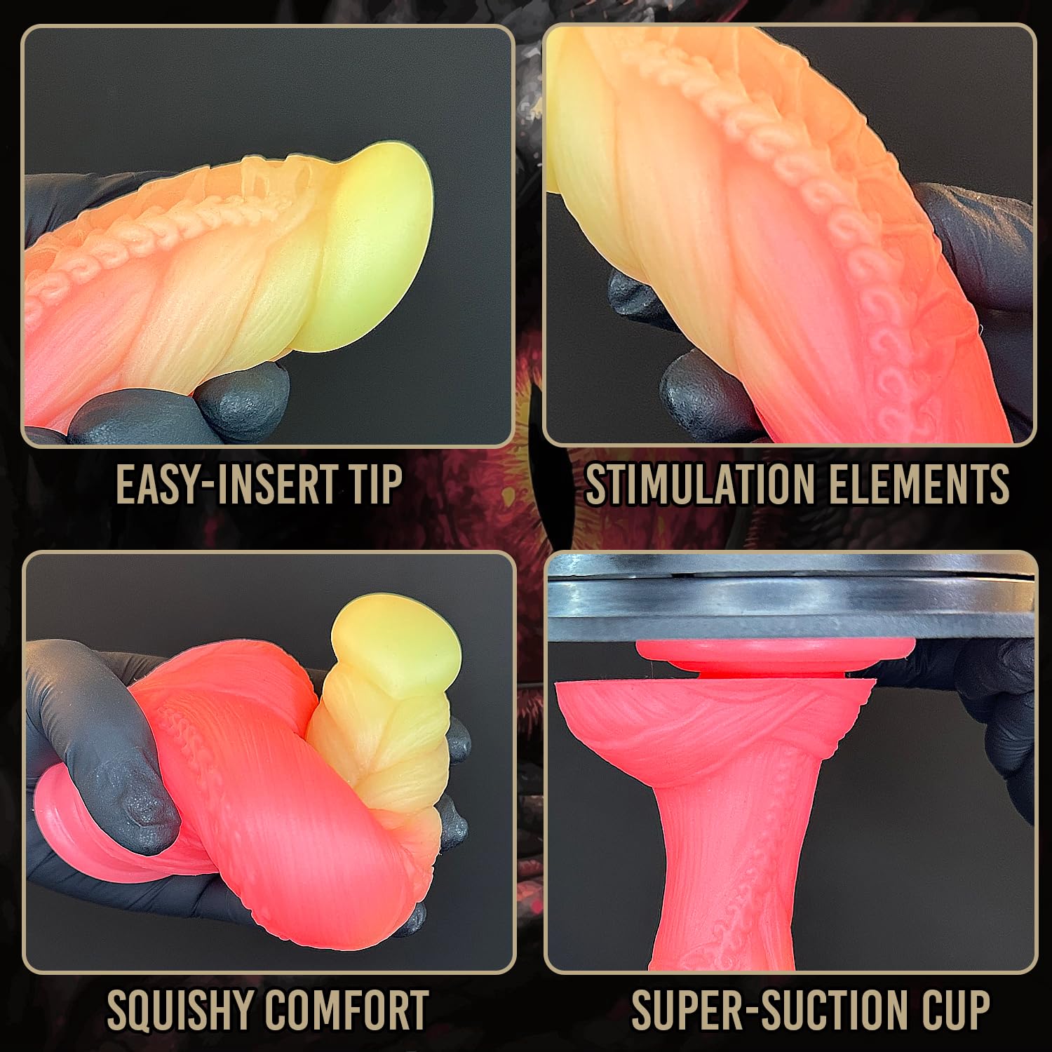 9" Thick Fantasy Monster Dildo with Knot U & G-spot Dragon Dildo with Suction Cup, Long Anal Plug Adult Sex Toys & Games for Women Men Couples (): Fantasy