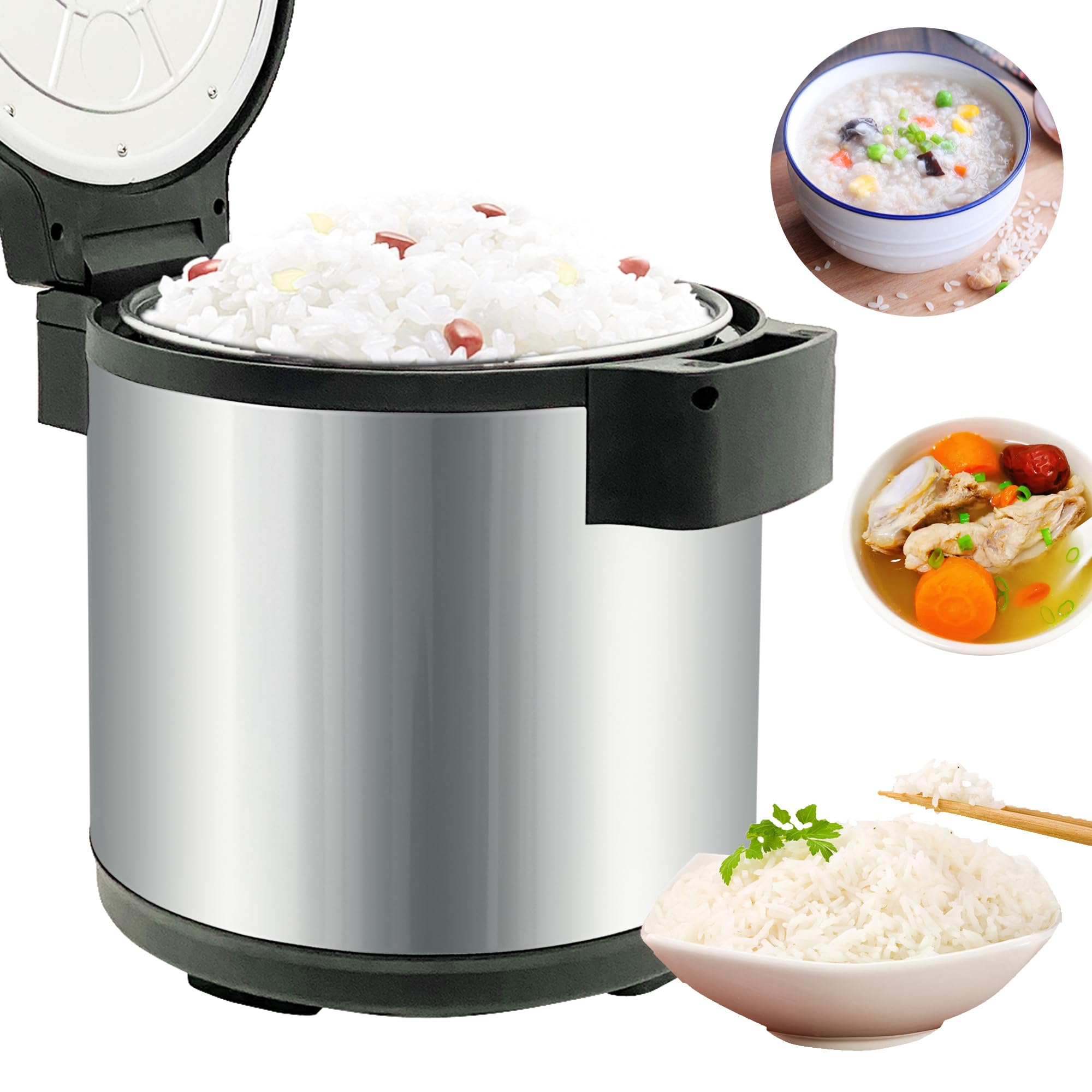 Commercial Rice Warmer 100 Cup, Electric Rice Warmer, (Not a Cooker) Porridge Warmer, Soup Warmer, Food Warmer for Parties, Family, Sushi Restaurant, Big Non Stick Inner Pot
