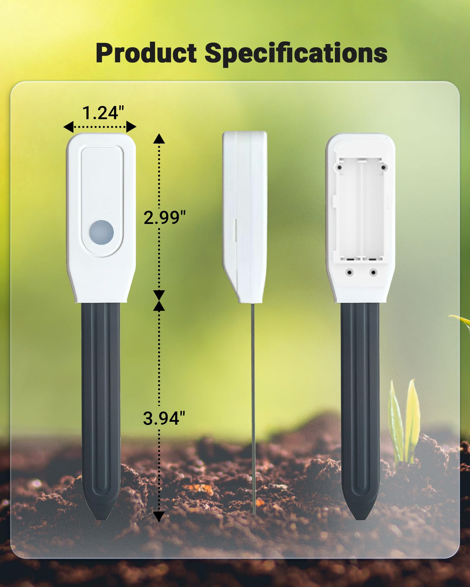 Humidimètre intelligent WiFi pour plantes, capteur 2 en 1 avec alertes d'application | Surveille l'humidité et la température à distance, données en temps réel pour le jardinage intérieur