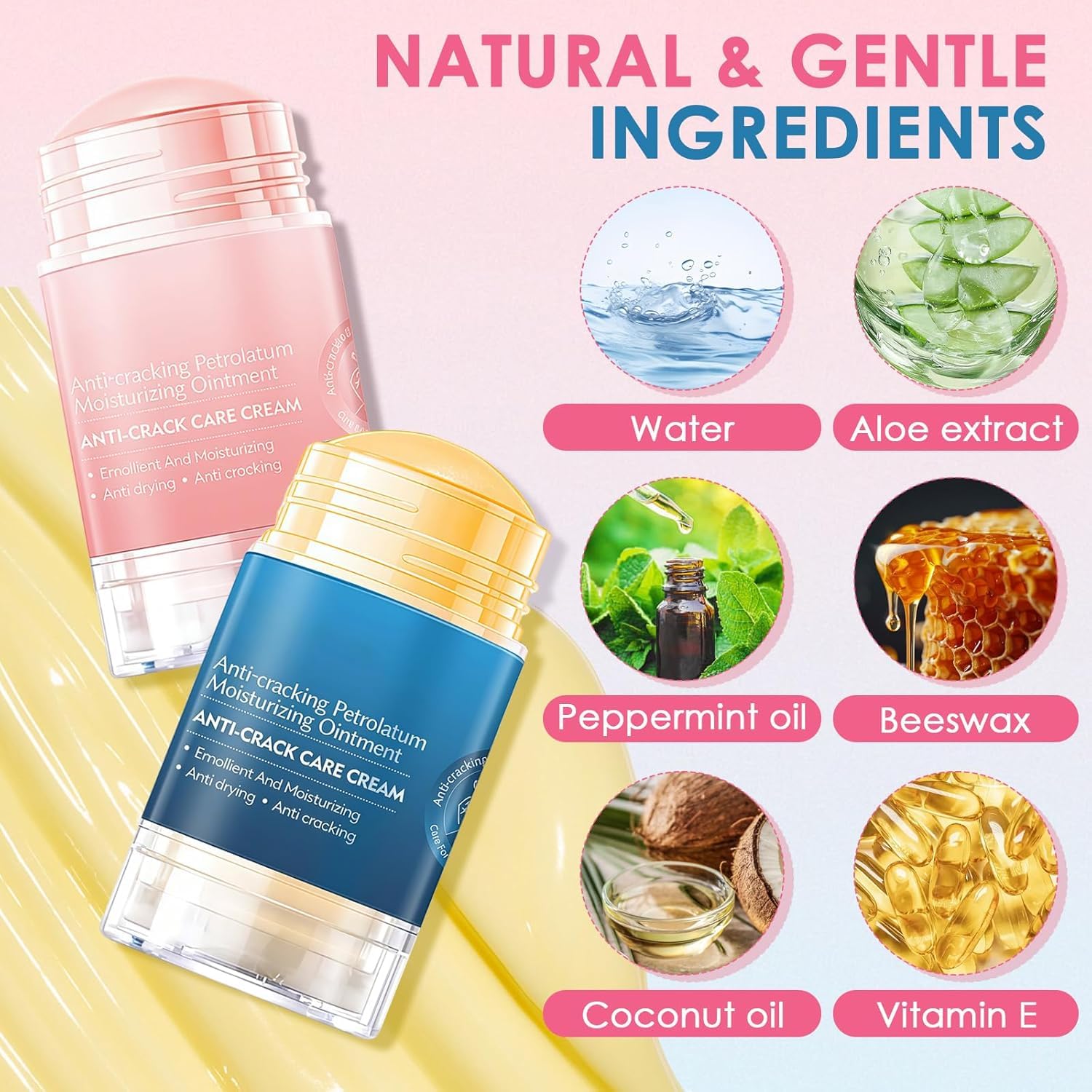 Crema Reparadora Piel Agrietada con Urea 40g*2, Bálsamo Hidratante No Graso para Talones, Manos y Codos