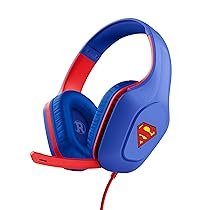 GXTrust 415SM Zirox Cuffie Gaming con Licenza Superman per PC Xbox PS4 PS5 Switch Mobile, Driver da 50mm, Jack Audio 3.5 mm, Cavo 1.2m, Cuffie con Microfono Leggere Over-Ear, Blu