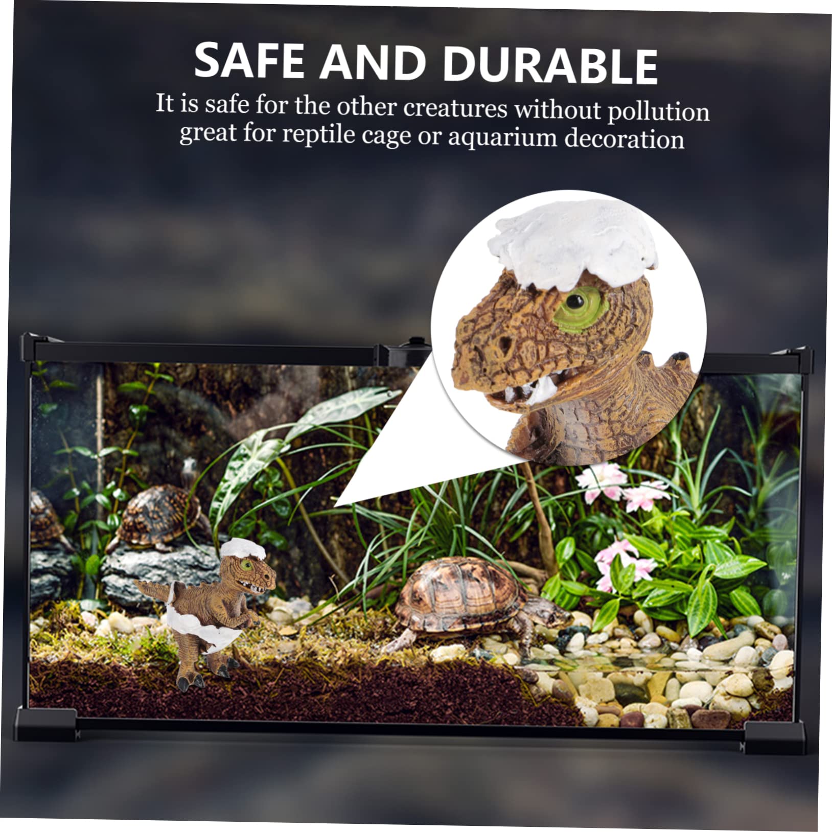 Angoily Lot De 3 Crânes De Dinosaures Flexibles pour Aquarium Décoration De Paysage Dinosaure Artificiel pour Cage À Reptiles
