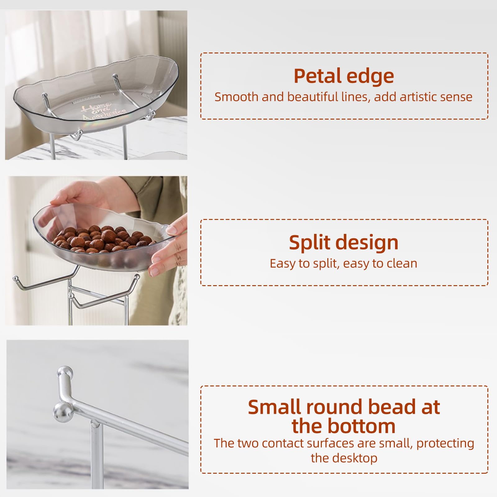 Karlak Fruit Bowl for Kitchen Counter 2 Tier Acrylic Fruit Basket with Serving Bowls and Metal Stand Tiered Serving Bowls for Fruit Vegetable Storage Snack/s/Cake/Dessert Perfect for Party Wedding