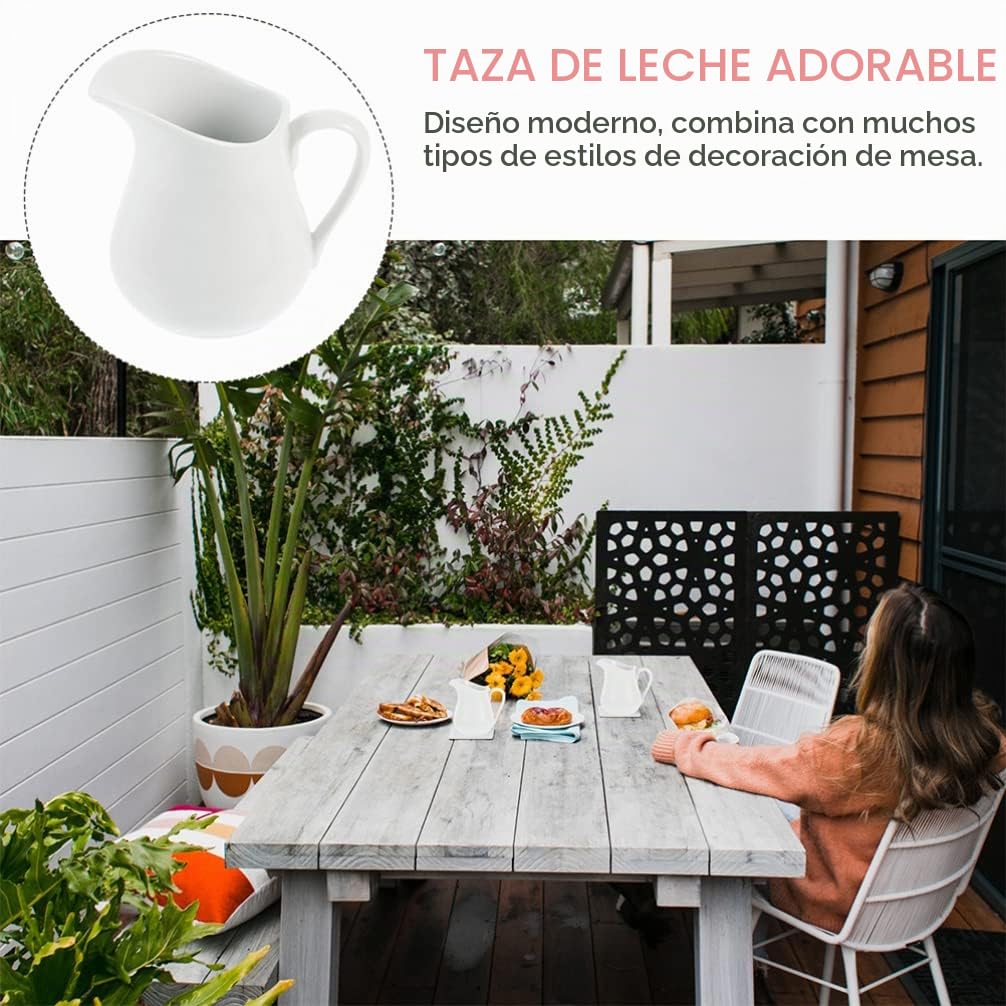 DOITOOL Taza De Leche De Cerámica Taza De Espumador De Leche Jarras De Salsa Dispensador De Jarabe Jarra De Crema De Cerámica Vertedor De Leche De Vaca Salsera Café Fuerte Clásico