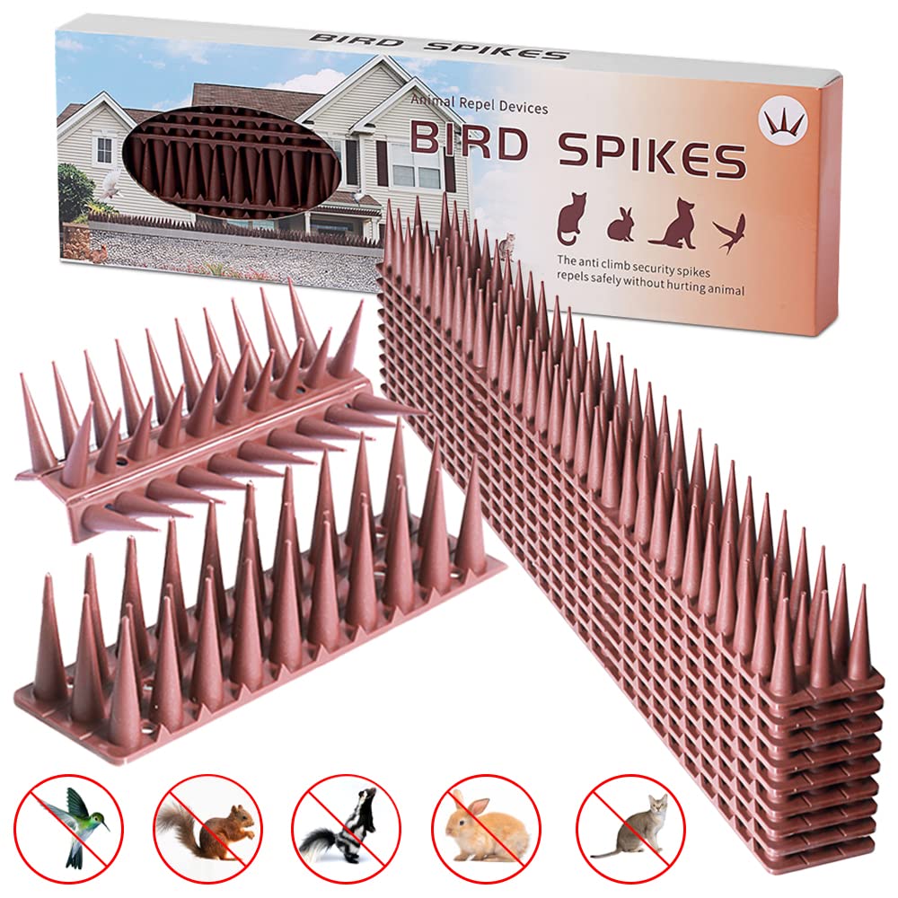 Buy Pack of 12 Anti Bird Spike Strips for Fence Roof Railing Covering 17 Feet in Total Plastic