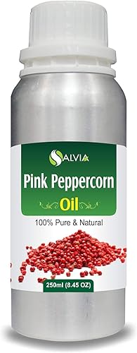 Aceite esencial de pimienta rosa (Schinus molle) 100% puro y natural sin diluir, sin cortar, uso para aromaterapia, grado terapéutico, 8.5 fl oz