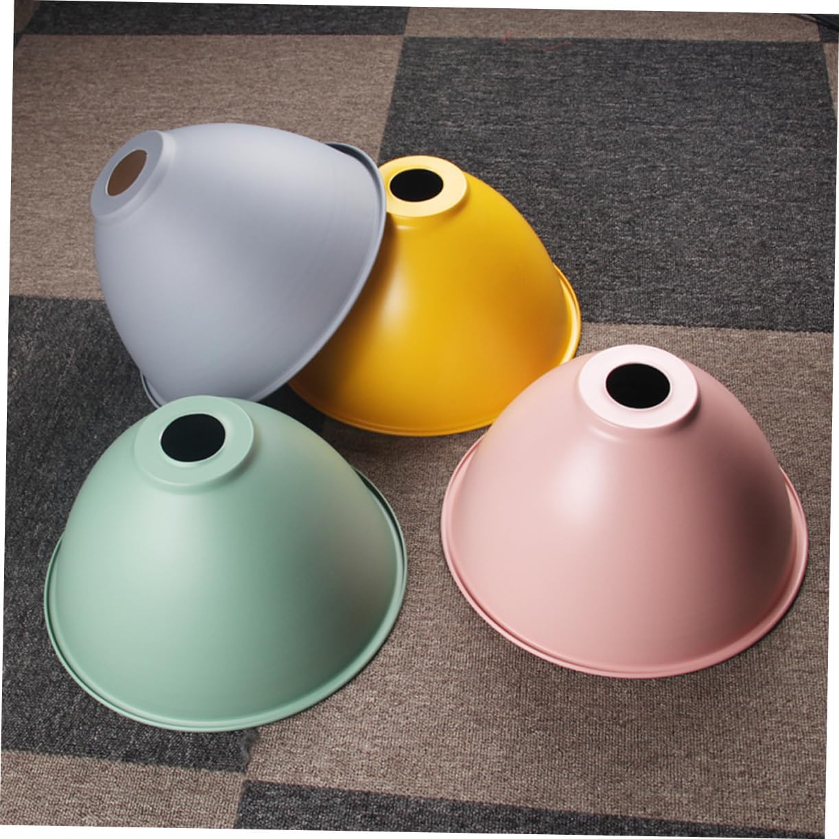 Industrial Style Ceiling Lamp Shade Single Head Macaron Hanging Light Fixture for Dining Room and Home Decor Diameter 30cm No Bulb Included