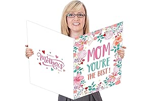 Jumbo Mother's Day Card, 14x22 Inch Oversized Floral Greeting Card
